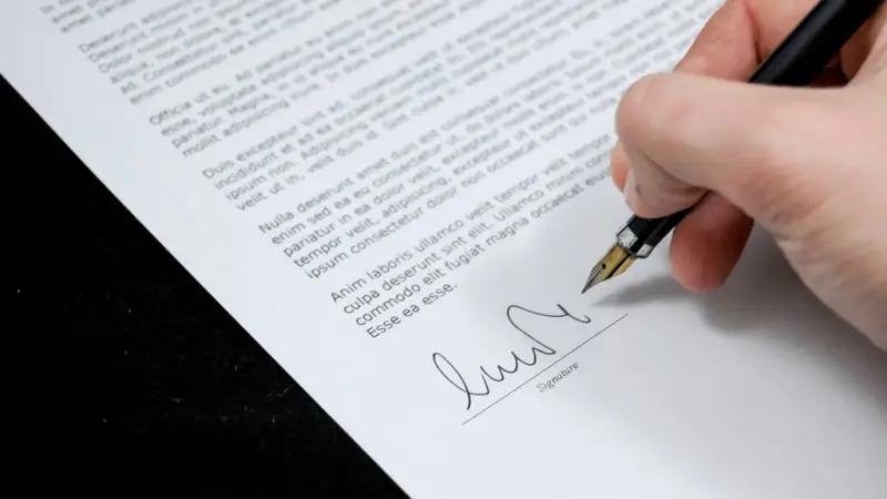 Official document being signed